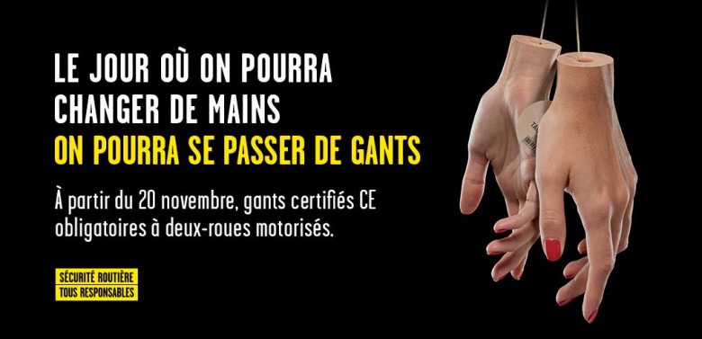 Le port obligatoire des gants à moto