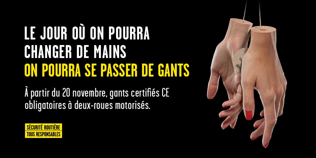 Le port obligatoire des gants à moto